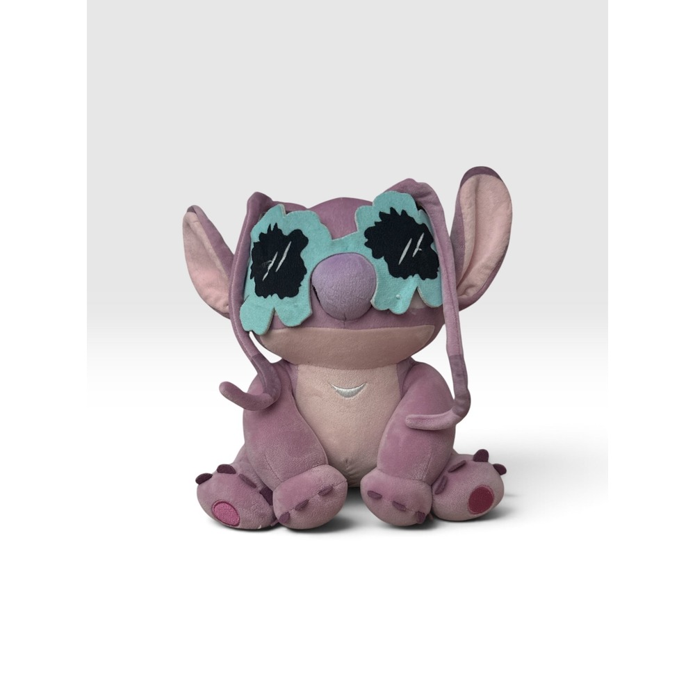 Disney Lilo & Stitch Purple Plush Stuffed Animal Flower Sunglasses 11 Inch
